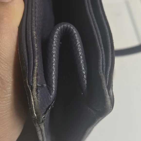 Vintage Kate Spade Navy Satchel with Gold Accents - Picture 9 of 11